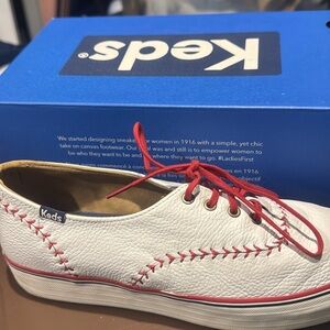 Keds White and Red baseball theme Sneakers
